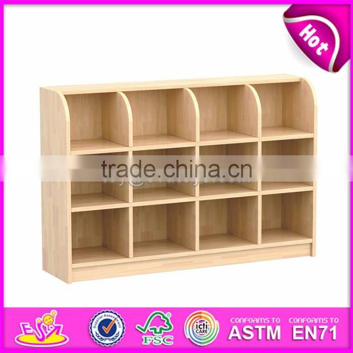 High quality kids preschool furniture natural wood storage furniture W08C203