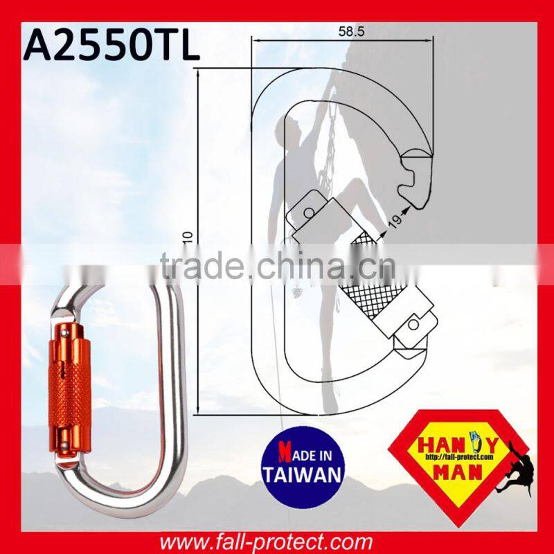 25KN Mountain Climbing Super O Type Aluminum Carabiner For Rescue