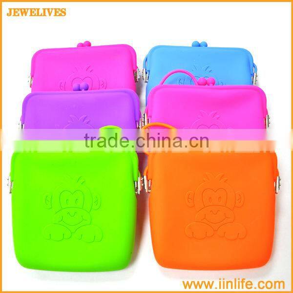 Orange Novelty Fashion Function Silicon bag Wallet Cellphone Mobile Silicon Cosmetic Bag Silicon coin bag Purse