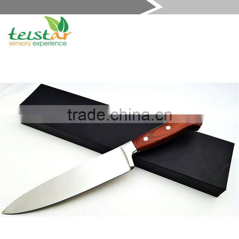 8 Inch Stainless Steel Chef Knife, Professional Kitchen Cutlery, Triple Riveted