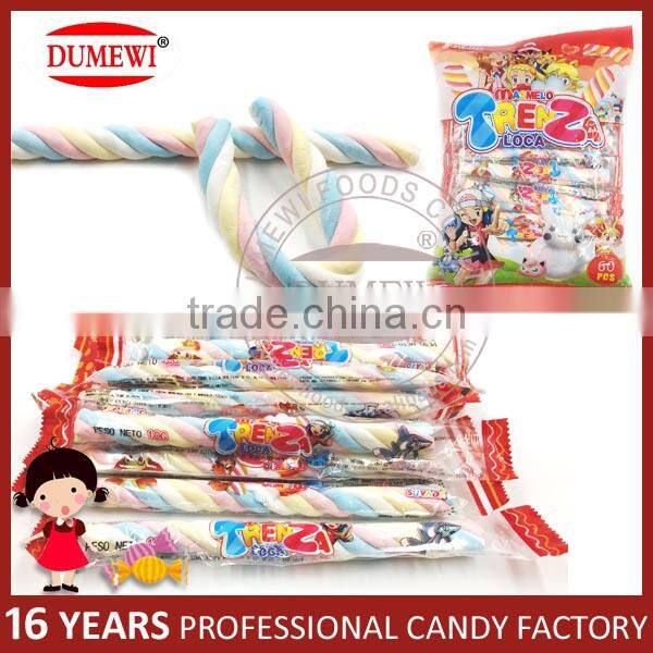 Rainbow Long Twist Marshmallow Sweet Stick Cotton Candy