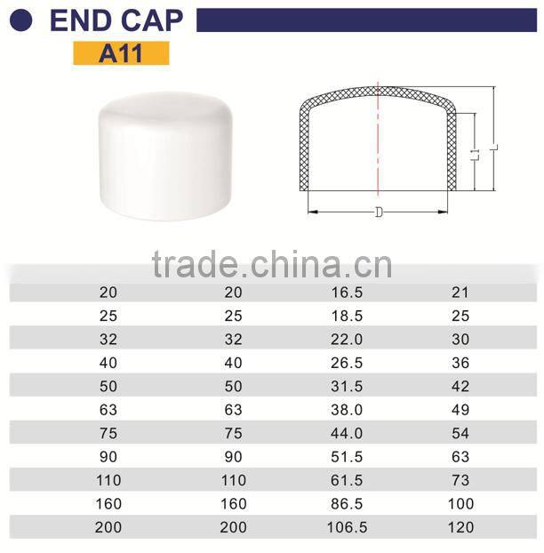 HIGH QUANLITY END CAP OF PVC GB STANDARD PIPES & FITTINGS FOR WATER SUPPLY