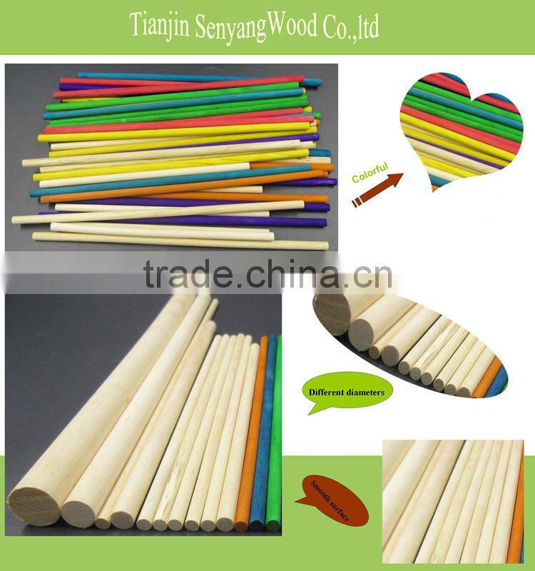 DIY toys white colorful round flat bamboo wooden craft sticks