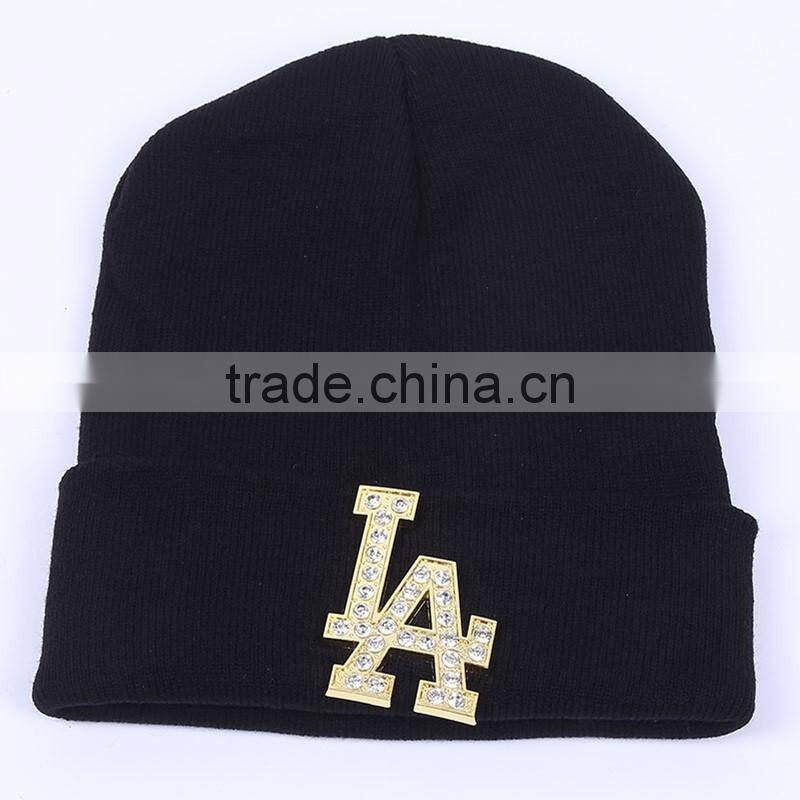 Fashion Hot Drilling CC Winter Beanies With Rhinestone