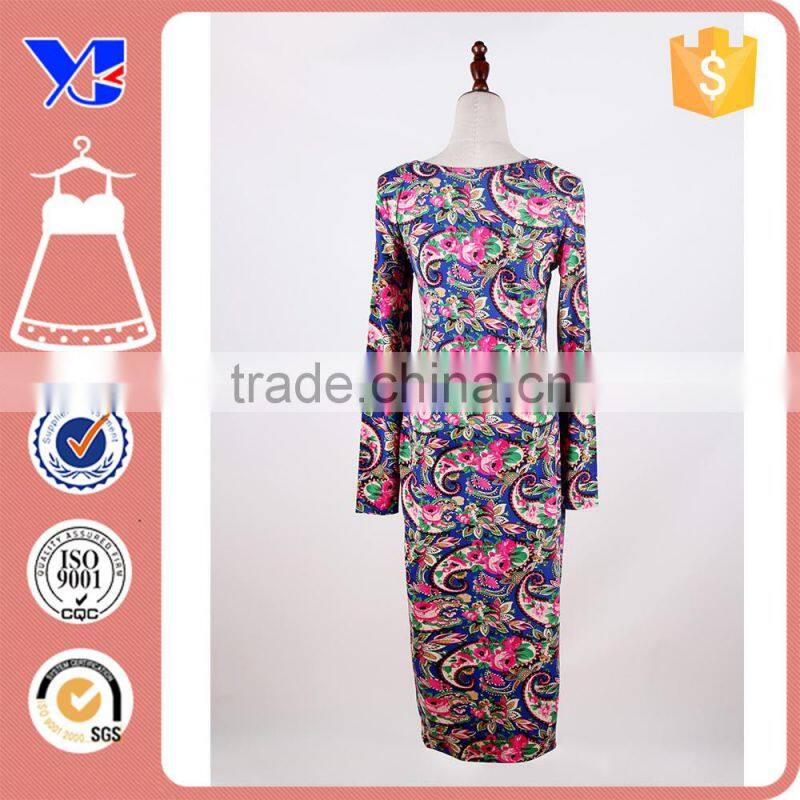 Sex photo women one piece wear maxi length textile screen printing dress
