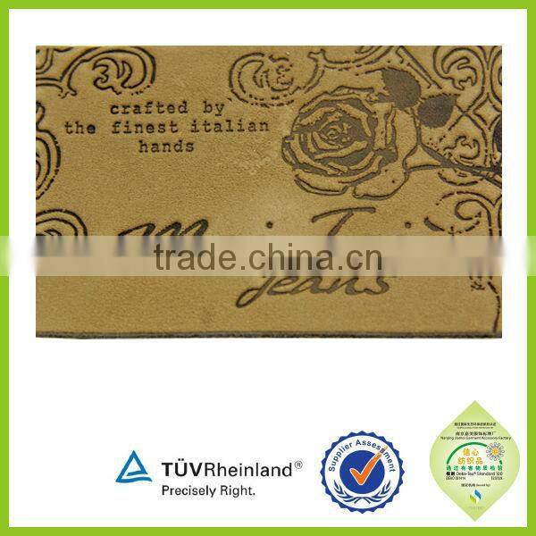 factory fashion logo leather suede label