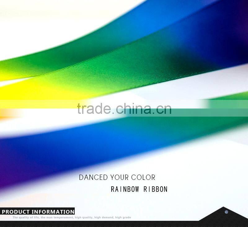Wholesale Gradual Change Rainbow Color Ribbon