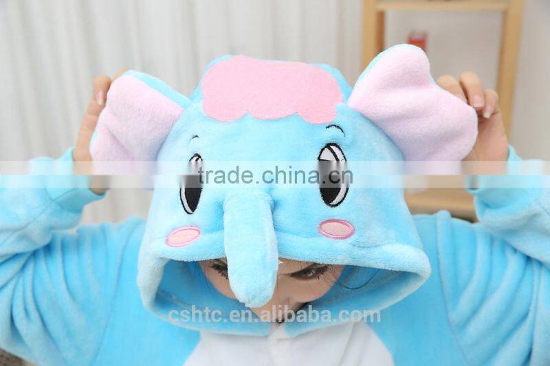 flannel cartoon adult animal jumpsuit animal pajamas jumpsuit elephant design