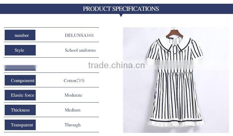 Cute Senior Strip Dress For Girls School Uniform Sample