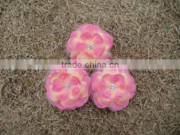Hot Sale Peony Flower Artifial Flowers Accessory Handmade Artificial Fabric Peony Hair Flowers For Hair Dress Decoration