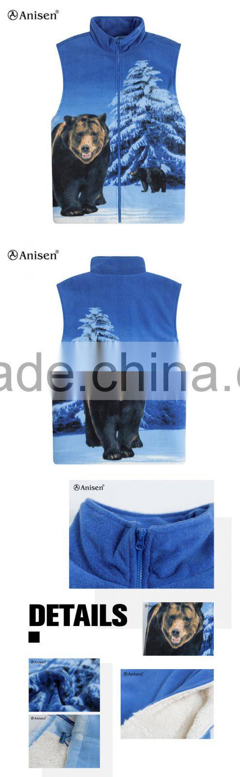 cheap clothing wholesale warm casual animal printed men vest