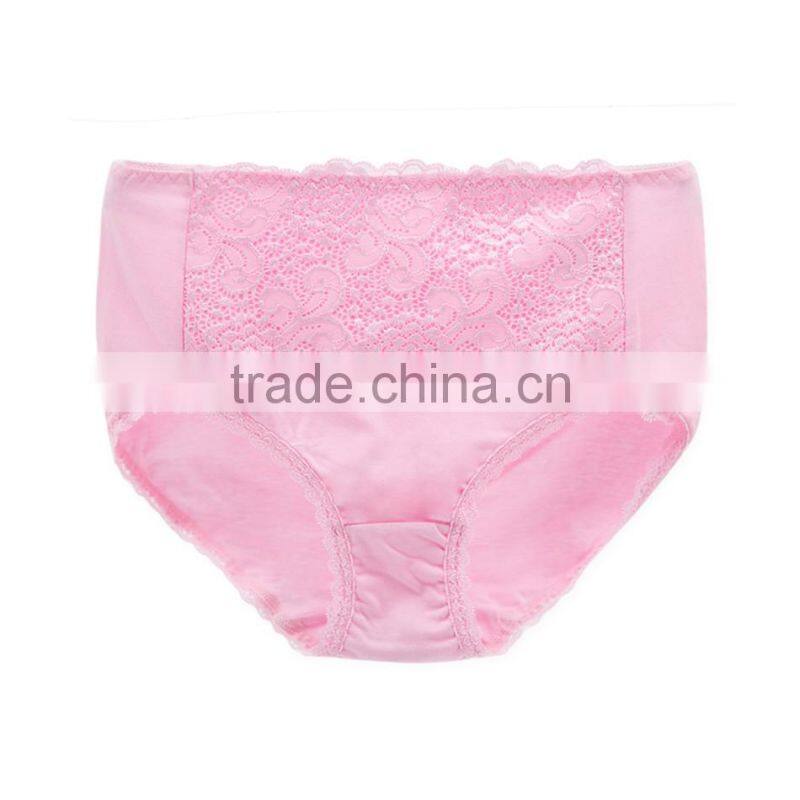 Pink 95% Cotton 5% Spandex with Lace Sexy Fancy Woman Underwear