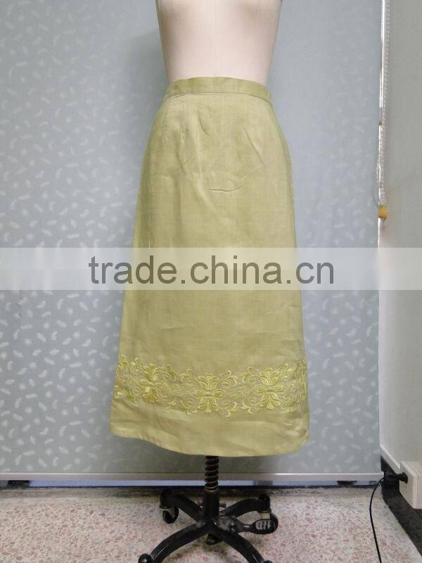 ladies office skirt suit with heavy embroidery 2015