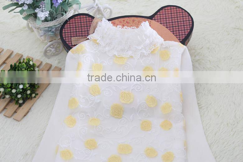 european style lace fashion hot sale factory price high neck kids sweater
