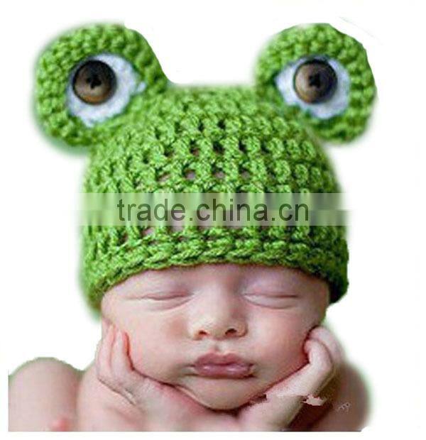 Hot Green Frog Crochet Hat Baby Boy/Girl Crochet Frog Animal Beanie Hat Cute Baby Crochet Hat