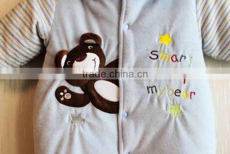 Newest Winter Baby Romper 100% Cotton Boys Long Sleeve Hooded Bodysuit