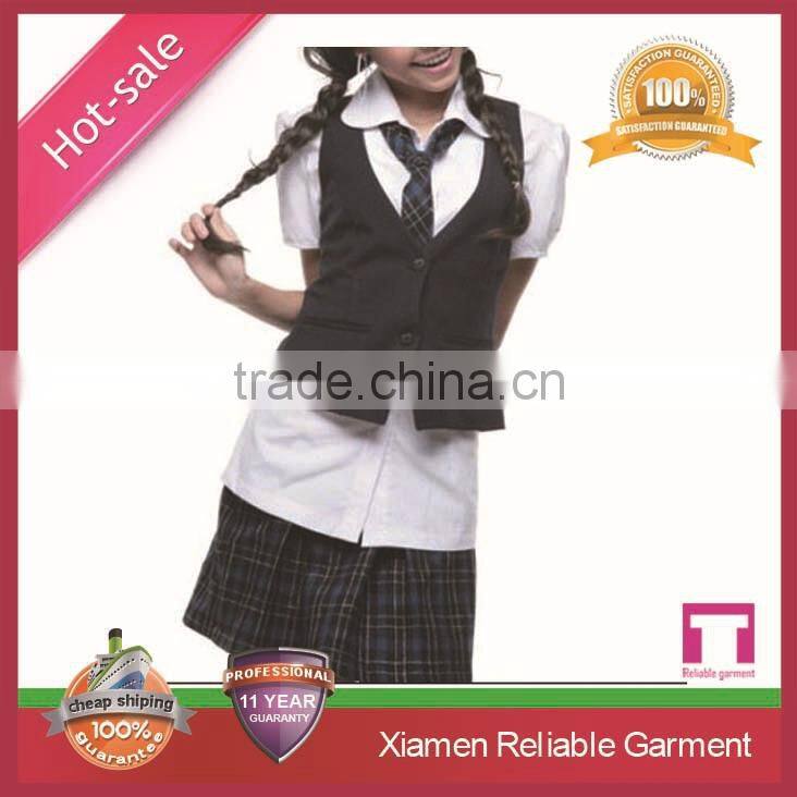Custom top quality blank cheap school girls sex uniform by clothing manufacturer