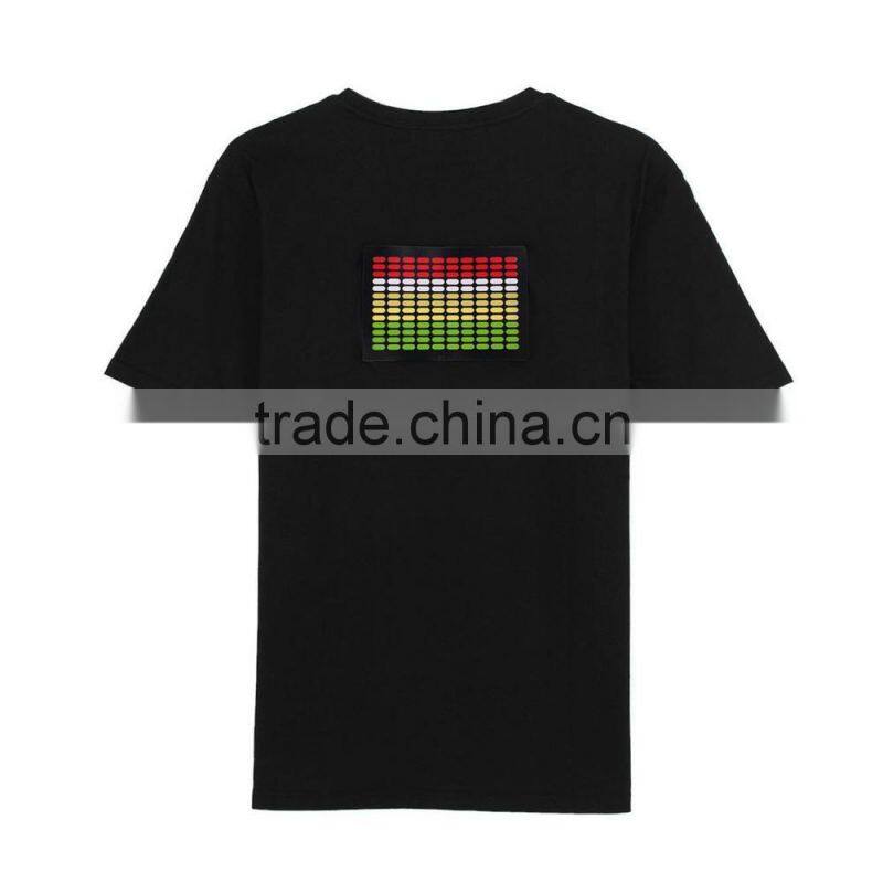 Electronic guitar sound activated led t shirt wholesale
