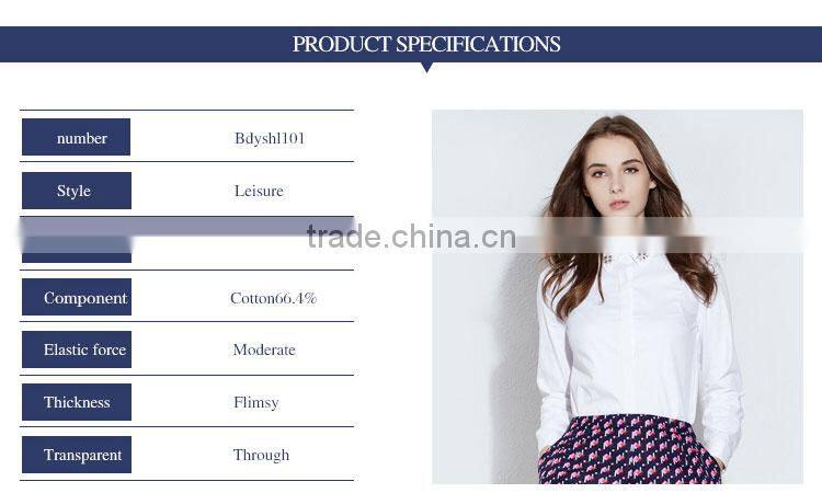 Factory Price For Embroidered Flower Of Ladies Casual Double Breasted Shirt