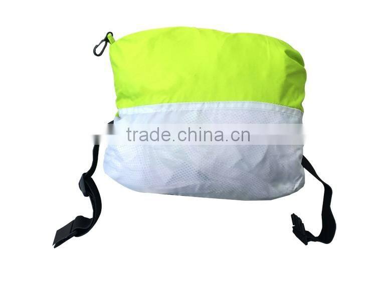 Waterproof raincoat men varsity handbag raincoat polyester rain jacket with pouch bag