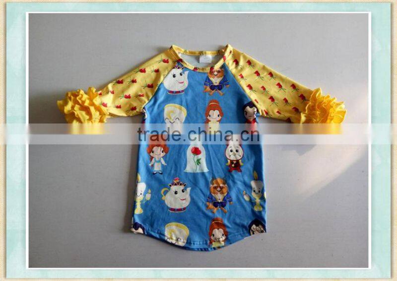 2017 Autumn new product casual top girl clothes ruffle sleeve style clothes baby kids