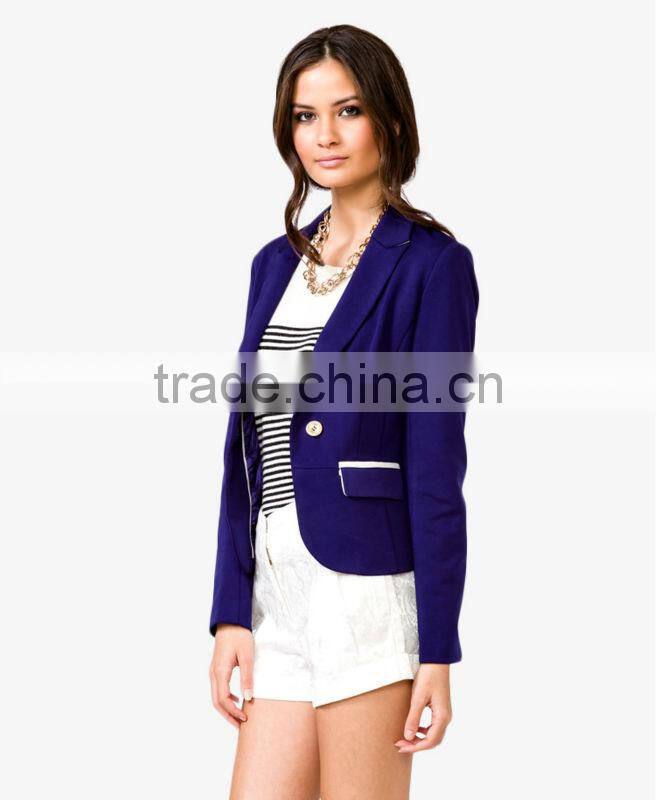 Single-Button Colorblocked Blazer