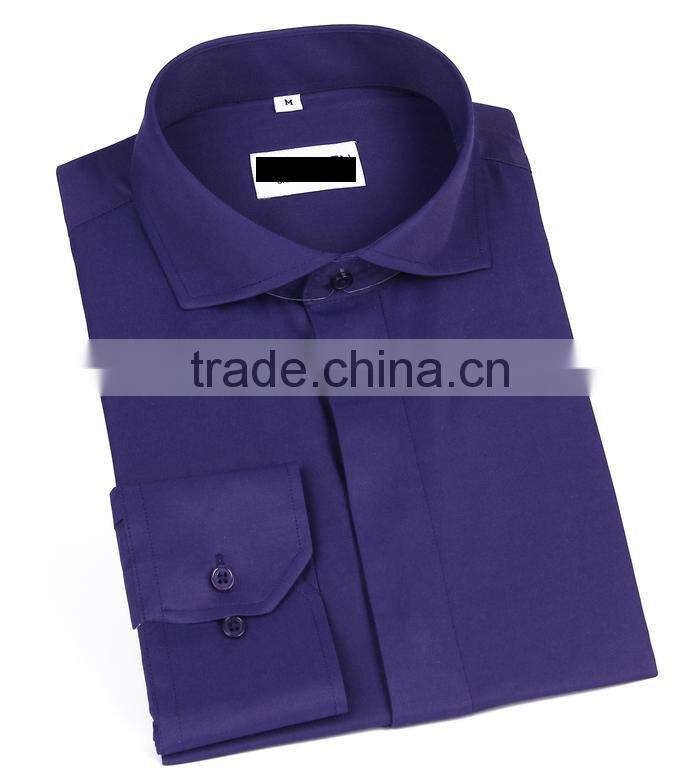 2017 new style solid color mens shirt long sleeve