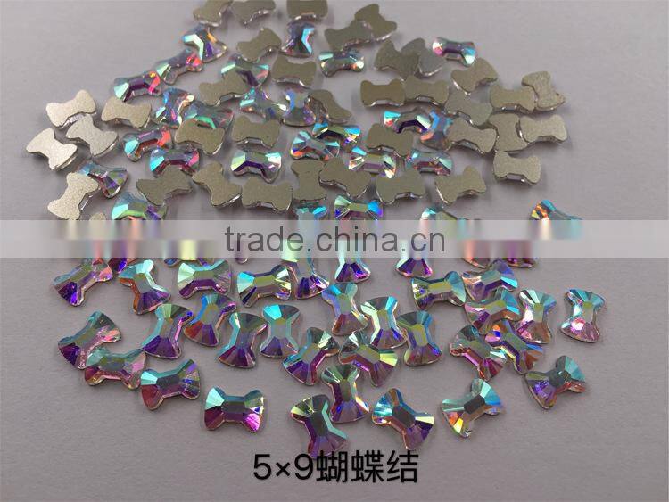 clear various shapes non hot fix foiled back rhinestones for nail art
