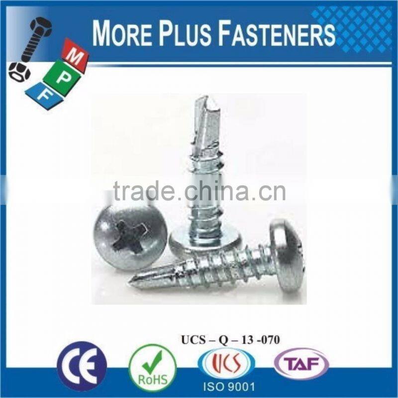 Made In Taiwan High Quality Stainless Steel Pan Head Phillips Recess Self Drilling Screw ZInc