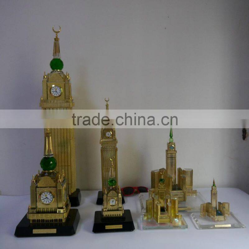 Crystal Makkah clock model for Islamic Souvenir gift