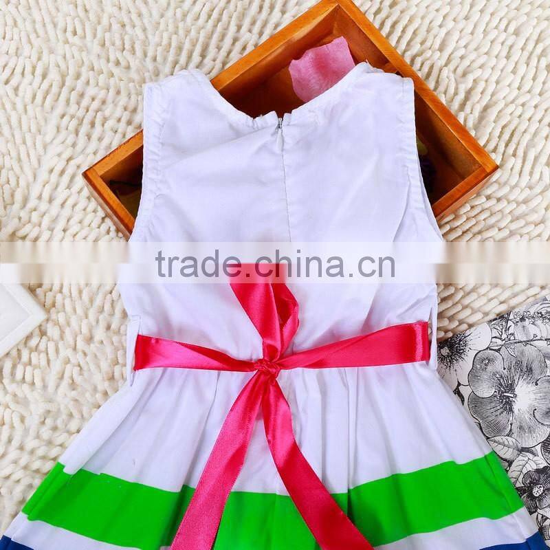 Summer girls dress baby summer children's skirt children dress color stripe dress children's wear