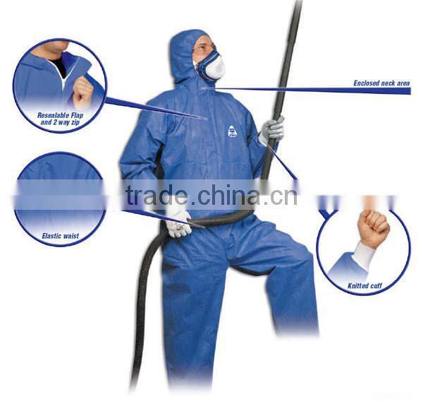 Disposable PP nonwoven blue protectve coverall/worksuit