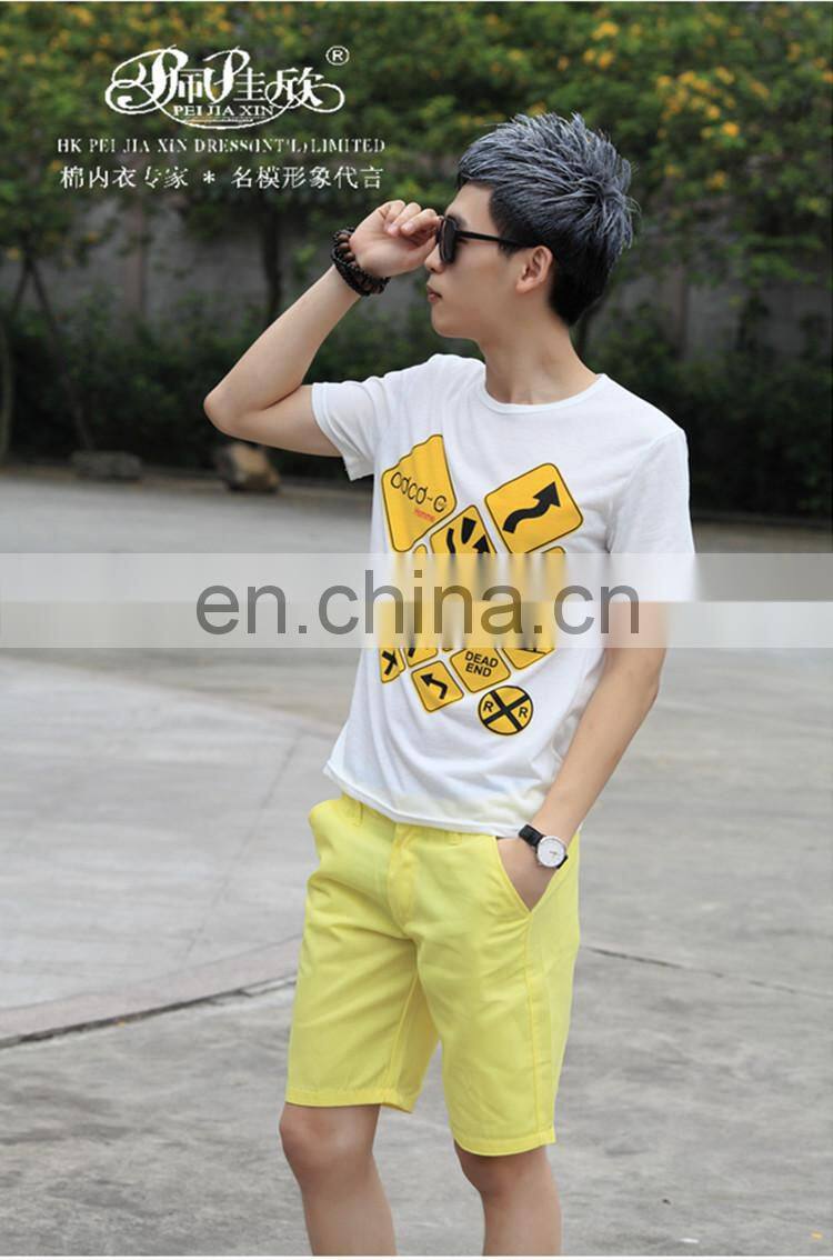 2017 Peijiaxin Casual New Design Guidepost Men Printed Fashion T shirt