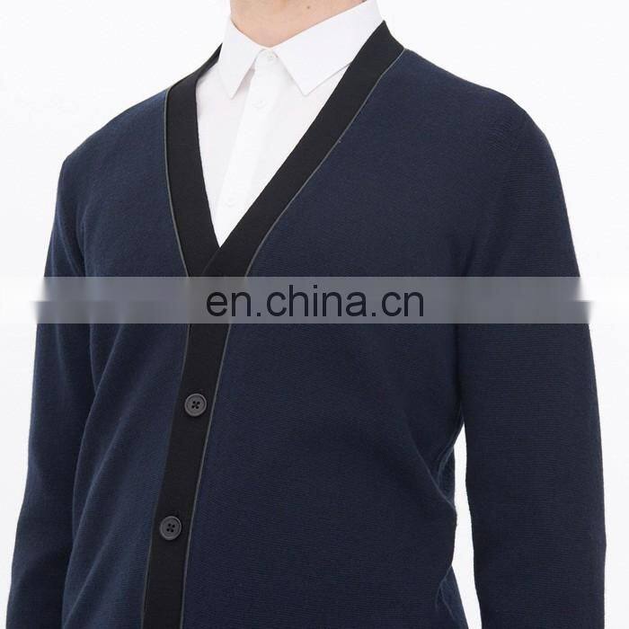 Fashion Winter Solid Color Cardigan Men Woolen Sweater Design Of Hot Selling Christmas Sweaters