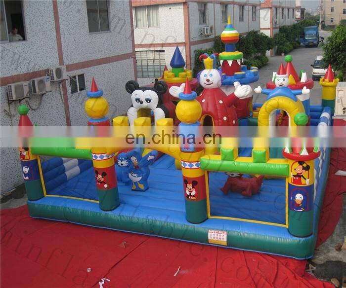 Attractive inflatable fun city, big inflatable bouncy games, inflatable combo slid fun land city