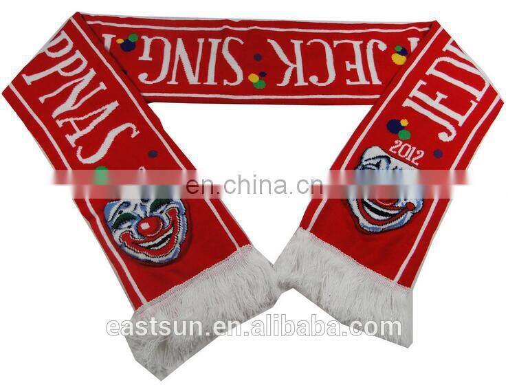 Polyester kintted football fan scarf