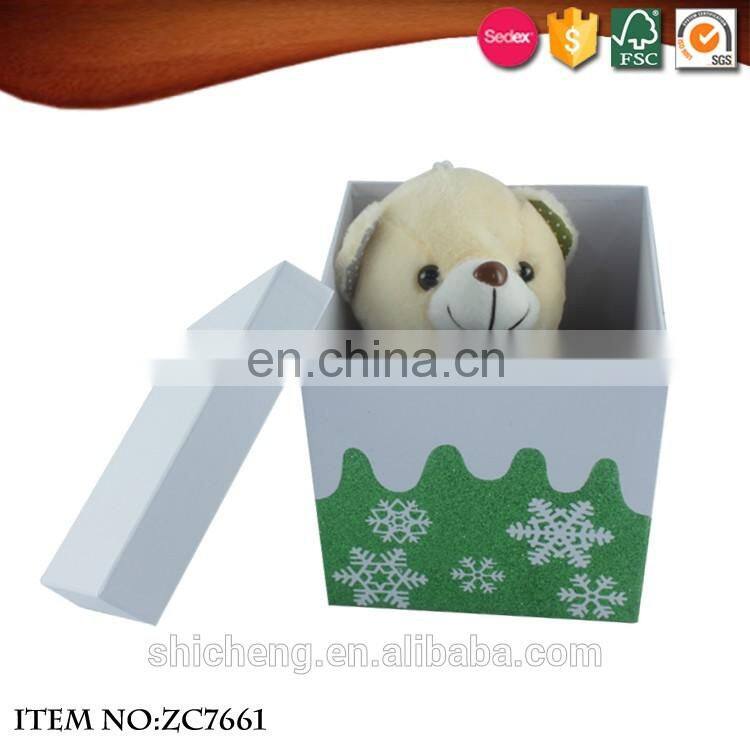 Chiratmas snow bling gift packaging box with lid