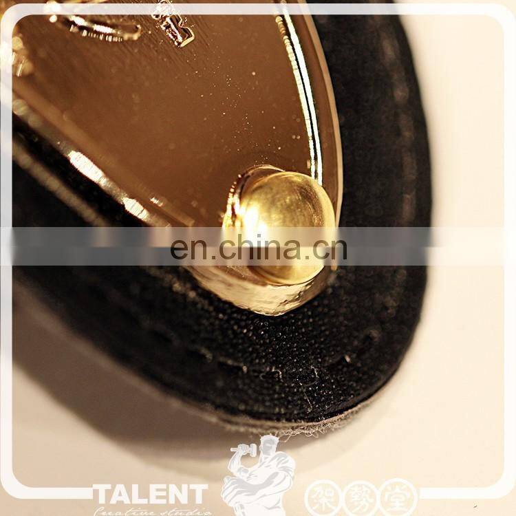 custom Metal casting logo tag nail PU leather badge patch for shoe