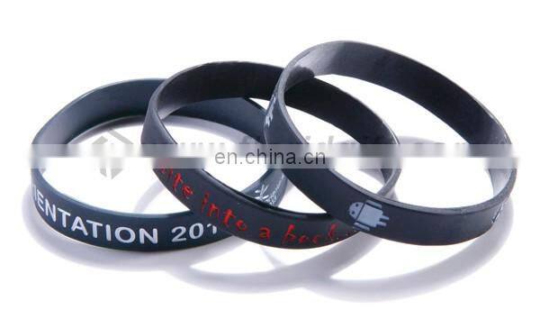 Souvenir gifts color infilled branding silicone id bracelet