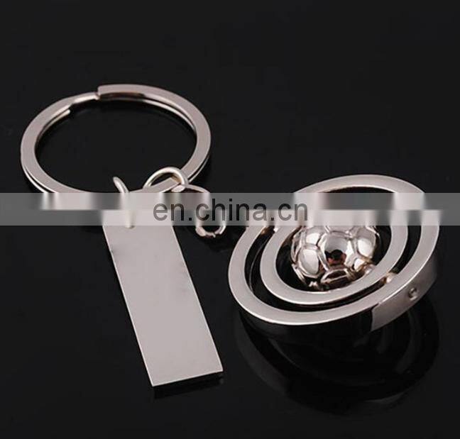 Custom Logo Rotatable Football Metal Kechain for Football Sports Gift