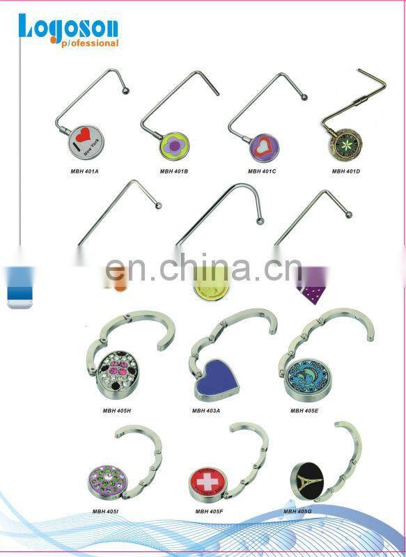 Wholesale printing hook metal souvenir bag hanger stand