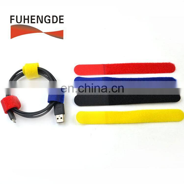 Wholesale 100 nylon hook loop punching straight magic cable tie, wire straps