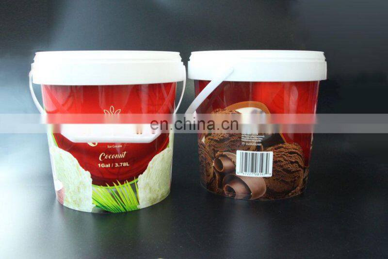 1Gallon PP Food Grade Round Plastic Buckets With Handle And Lids For Ice-cream ,Candy