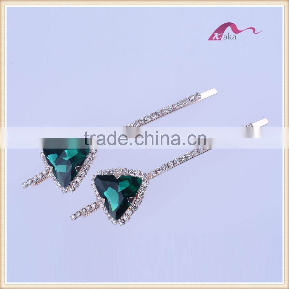Fashion design crystal hair pins good quality alloy hair pins for female