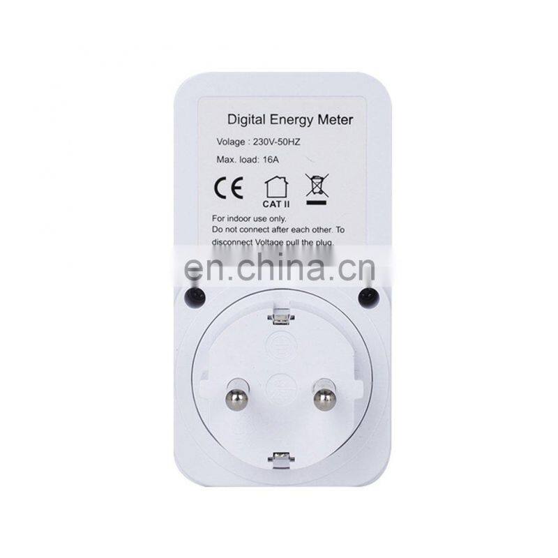 Household Power Meter Measuring Outlet Plug in Socket Usage Monitor US/UK/EU/AU Plug Electric Power Meter with LCD Screen