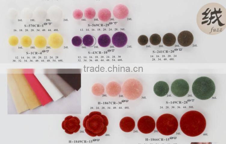 hign end fashion fuzz button in brown with silvern rim