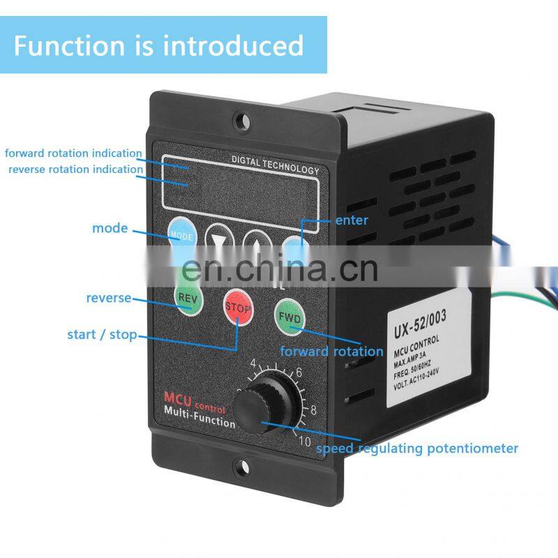 220V Single-phase Input Three-phase Output Motor Driver Frequency Converter with Four-digit Digital Tube Display SVPWM