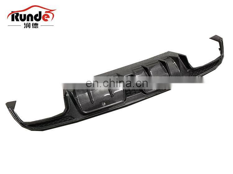 Runde Car Modification Carbon Fiber Material Rear Lip Exhaust For Mercedes-Benz W205 C200 C260 C300 C63AMG rear lip exhaust