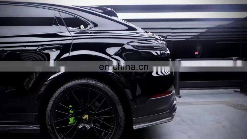 Runde Carbon Fiber Material Front Lip Side Skirt Wheel Eyebrow Rear Lip Spoiler For Porsche Cayenne Modify CMST Style Body Kit