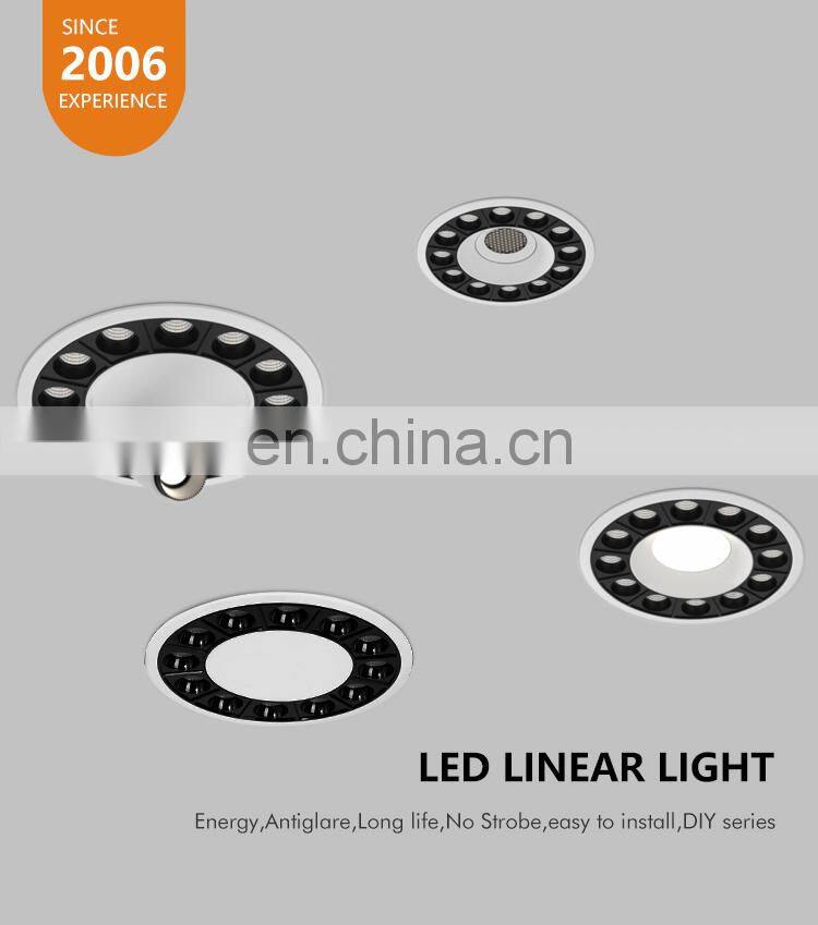 Combination DIY Center Replaceable Dimmable Track Down Lighting System 15W LED Circular Downlights